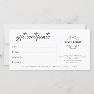 Certificado simple de regalo Minimalista para pequ