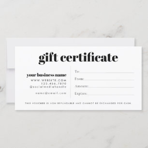 Certificado simple de regalo Minimalista para pequ