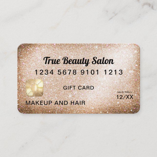 Certificado único de regalo de tarjeta de crédito  (Anverso)