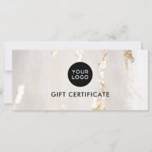 Certificado/Vale de Regalo de Hoja de Oro Moderno 