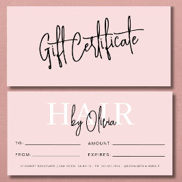 Certificados de regalo con el logotipo de la peluq