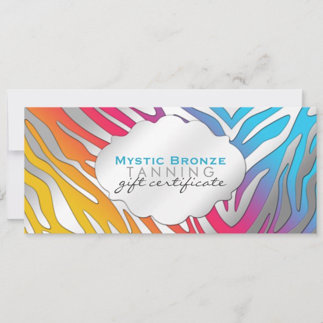 Certificados de regalo con estampado de cebra rosa (Anverso)