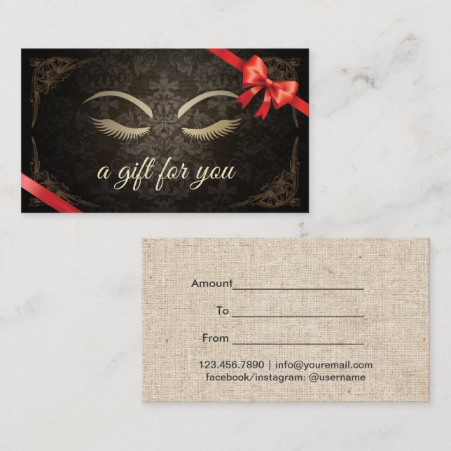 Certificados de regalo de damasco de época de arti (Anverso / Reverso)