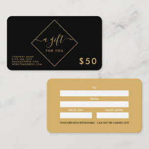 Certificados de regalo de diamantes negros, blanco