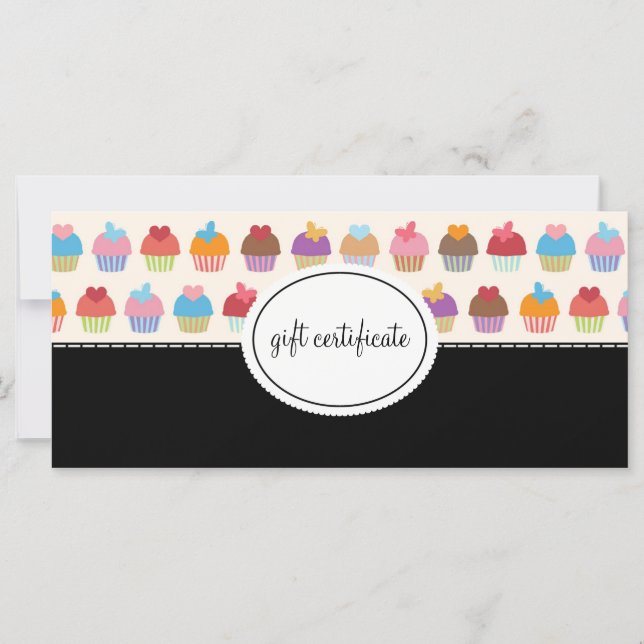 Certificados de regalo de estilo boutique Cupcake (Anverso)