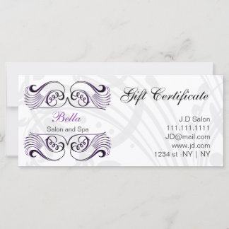 Certificados de regalo de Moda morada, negra y bla