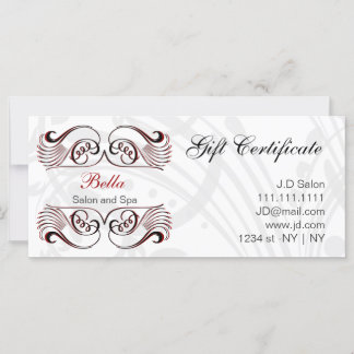 Certificados de regalo de Moda roja, negra y blanc