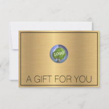 Certificados de regalo de oro con logotipo comerci