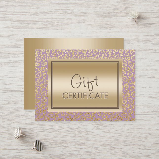 Certificados de regalo de oro y leopardo violento (Anverso/Reverso In Situ)