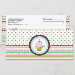 Certificados de regalo de panadería o pastelería
