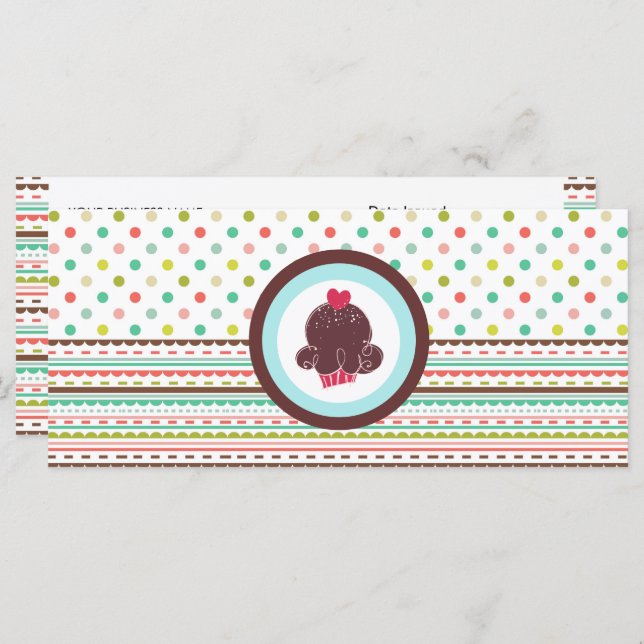 Certificados de regalo de panadería o pastelería (Anverso / Reverso)