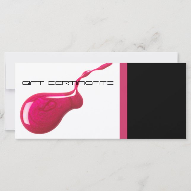 Certificados de regalo de salón de uñas (Anverso)