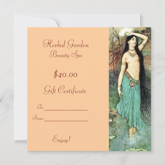 Certificados de regalo de Spa de belleza (Anverso)
