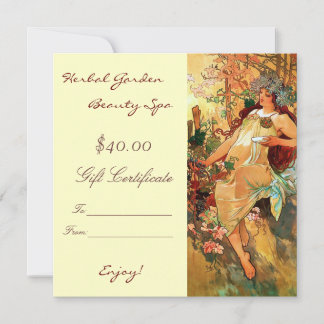 Certificados de regalo de Spa de belleza