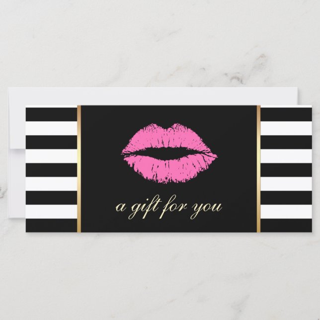 Certificados De Regalo | Labios rosados Salón de f (Anverso)