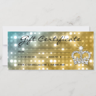 Certificados de regalo Luces de salón y Oro de la