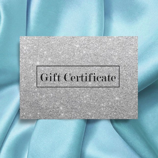Certificados de regalo Moderno Purpurina Plata Sal (Subido por el creador)