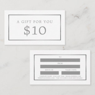 Certificados de regalo modernos y elegantes, blanc
