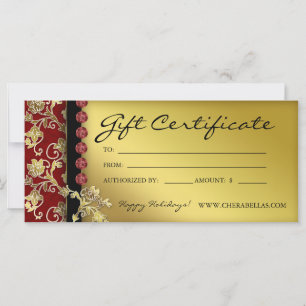 Certificados de regalo navideño Salon Spa Dorado F