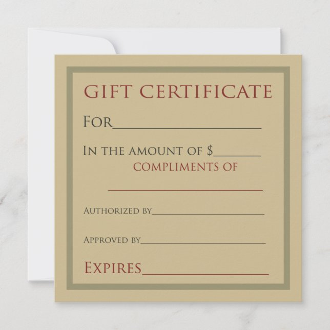 Certificados De Regalo Para Empresas (Anverso)