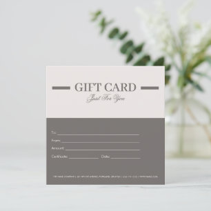 Certificados de regalo profesional Minimalista mod