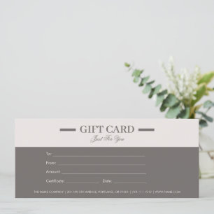Certificados de regalo profesional Minimalista mod