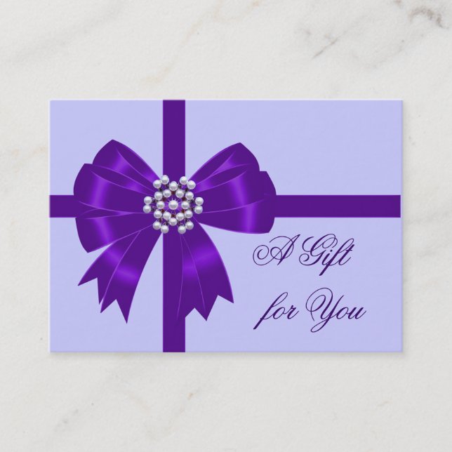 Certificados de Regalo Purple Bow Lavender (Anverso)