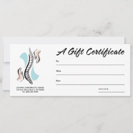 Certificados de regalo quiropráctico