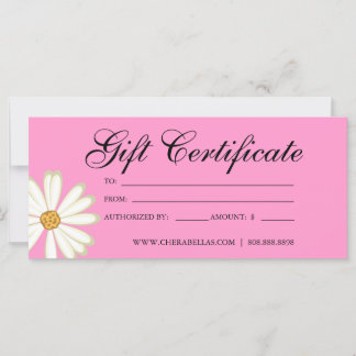 Certificados de regalo Salón Daisy Flor rosa