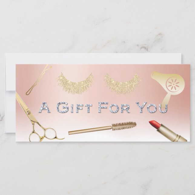 Certificados de regalo Salón de belleza de oro mod (Anverso)