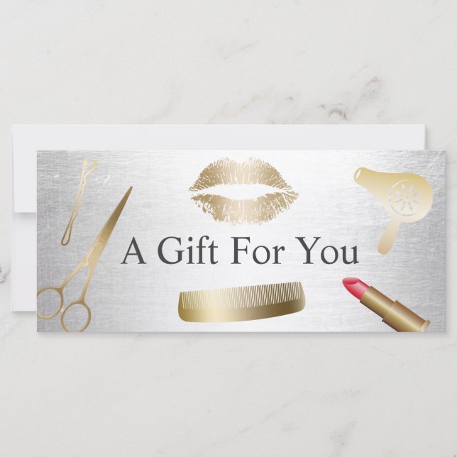Certificados de regalo Salón de belleza de plata d (Anverso)