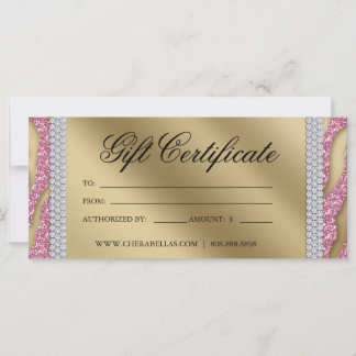 Certificados de regalo Salón de té Joyería Oro ros