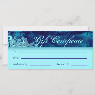 Certificados de regalo Salon Spa Blue Floral Grung