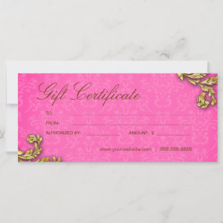 Certificados de regalo Salon Spa Gold Leaf Rosa