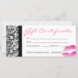 Certificados de regalo Salon Spa Tapa de Damasco R