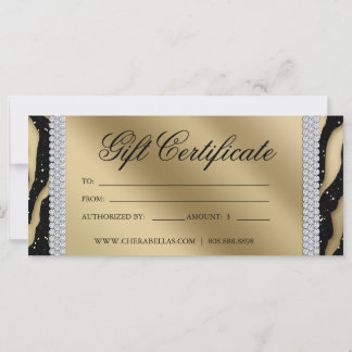 Certificados de regalo Salón Tanning Jewelry Black
