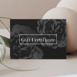 Certificados De Regalo | Vintage Dark Floral Salon<br><div class="desc">Elegante Salón De Flores Oscuras Y Certificados De Regalos De Spa.</div>