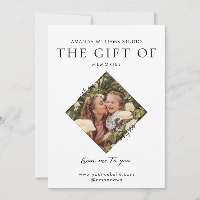 Certificados de tarjetas de regalo para fotógrafos (Anverso)