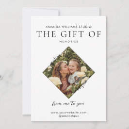Certificados de tarjetas de regalo para fotógrafos