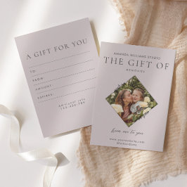 Certificados de tarjetas de regalo para fotógrafos