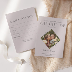 Certificados de tarjetas de regalo para fotógrafos