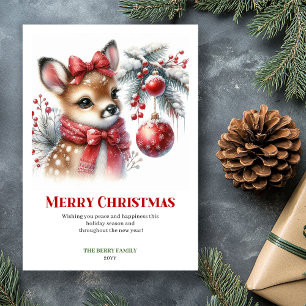 Cervatillo de bosque suave Navidad Imprimible en a