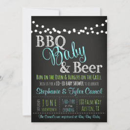 Cerveza BBQ Boy e invitación a Baby Shower