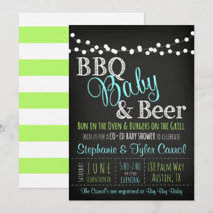 Cerveza BBQ Boy e invitación a Baby Shower