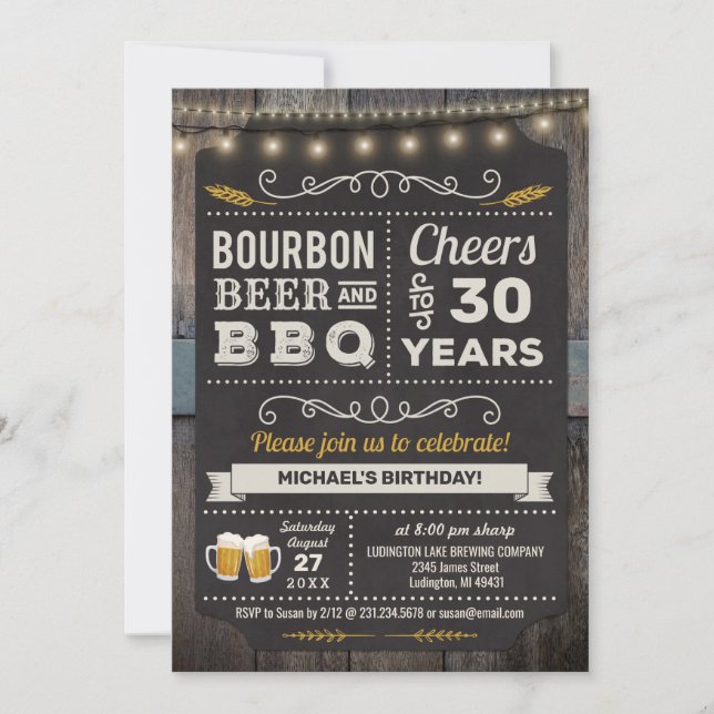 Cerveza borbónica y invitación a la barbacoa por e (Anverso)