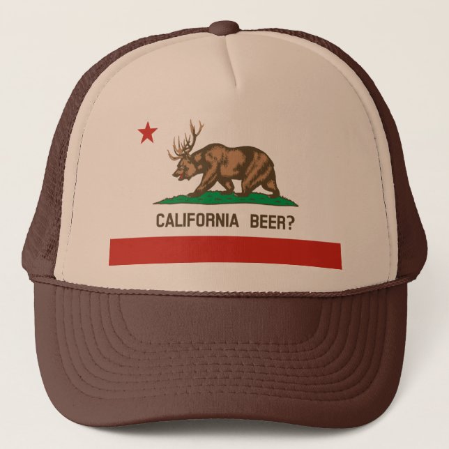 ¿Cerveza California?  Gorra de la bandera del esta (Anverso)