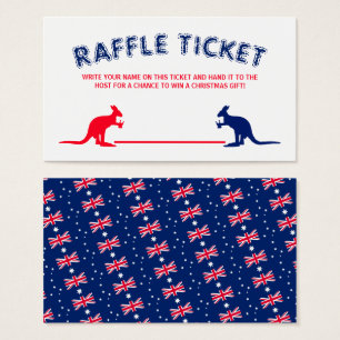 Cerveza canguro, billete de raffle con bandera aus