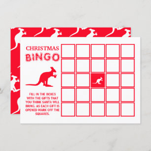 Cerveza canguro, tarjeta de bingo para Navidades a
