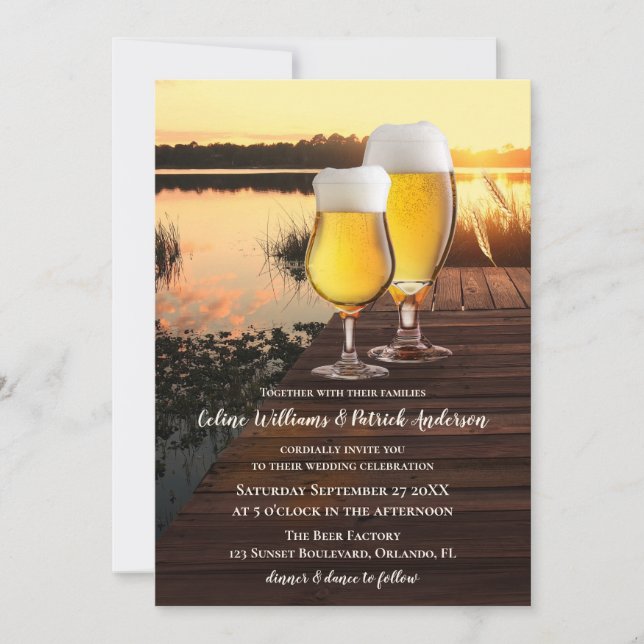Cerveza Cerveza Invitación a la Boda de Amanecer (Anverso)
