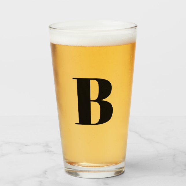 Cerveza con inicial de monograma moderno (Anverso (lleno))